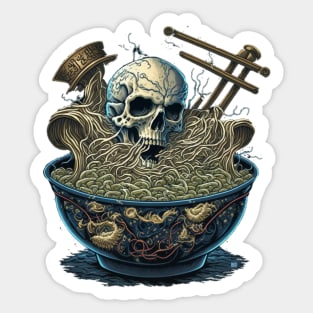 Pirate skull Ramen Bowl Japanese Noodles Sticker